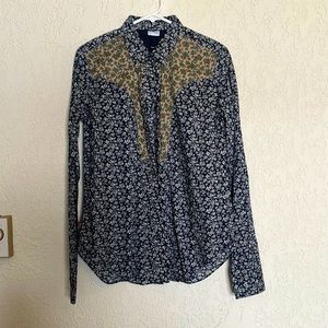 Levi’s Floral Button Up Shirt with Accent Floral Panels - Women’s Large